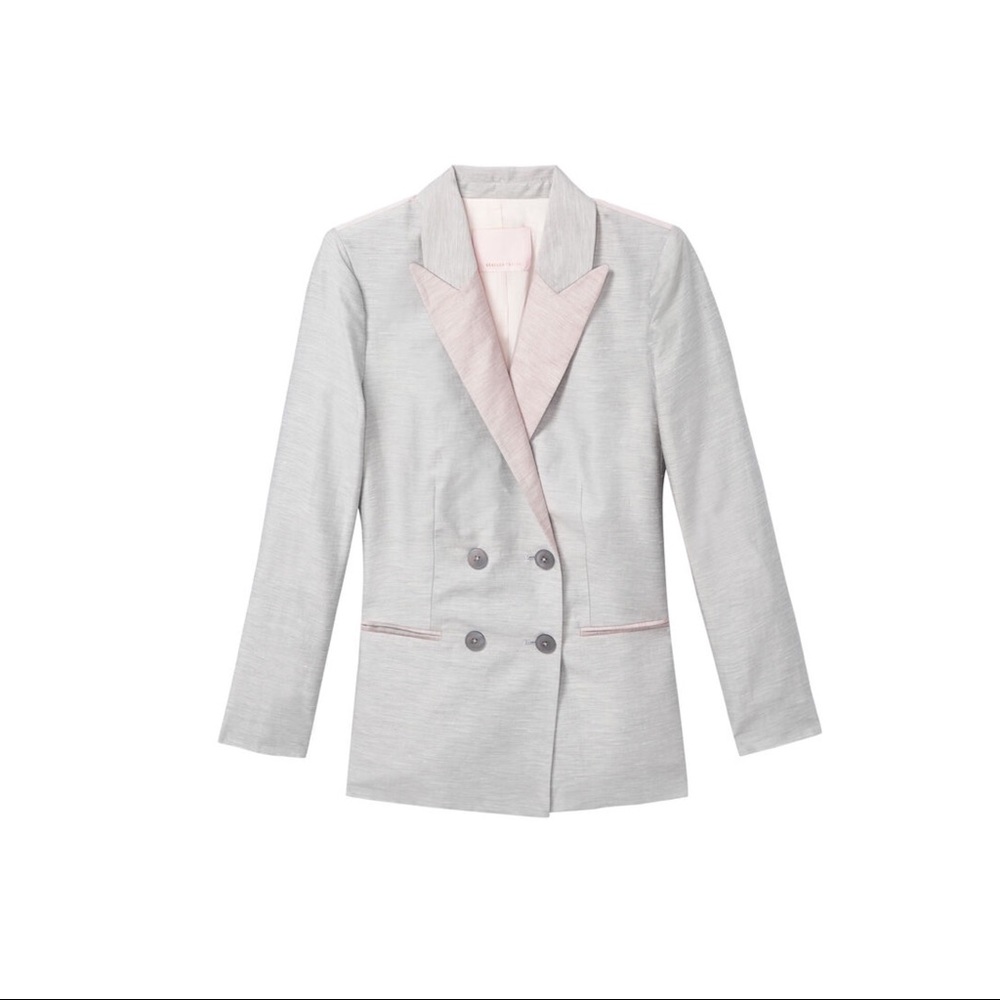 NEW REBECCA TAYLOR GREY DOUBLE BREASTED BLAZER - Picture 11 of 12